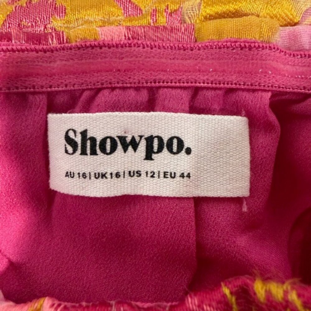 Showpo Strapless Floral Dress Size 12 Pink Jacquard Party Spring Summer - Picture 10 of 12